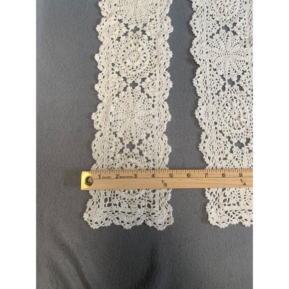 Vintage Handmade Crochet Lace Doilies 5x21 Set of 2 - Picture 5 of 7